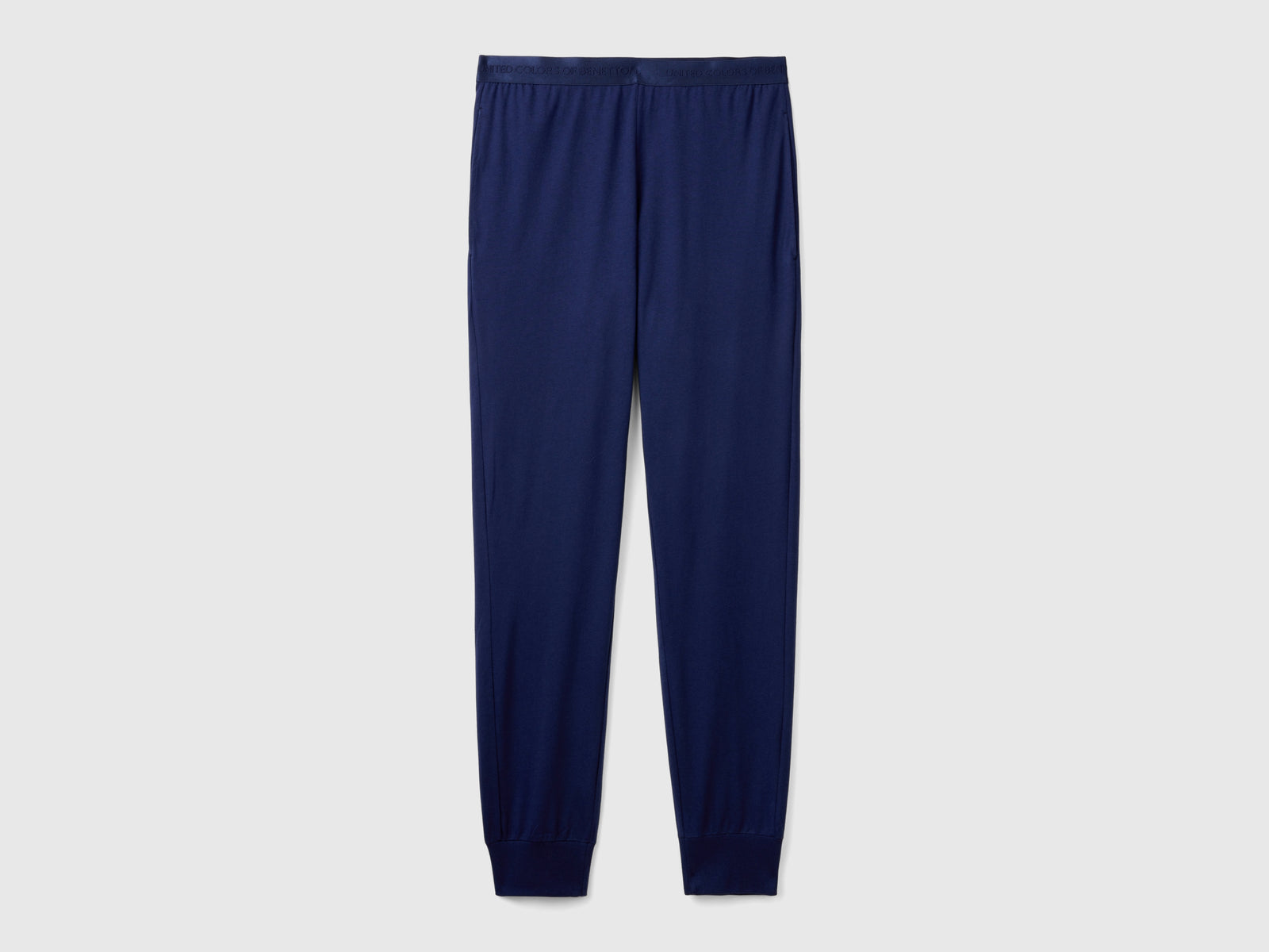 Pantalones con elástico con logo da uomo blu scuro | Benetton Outlet