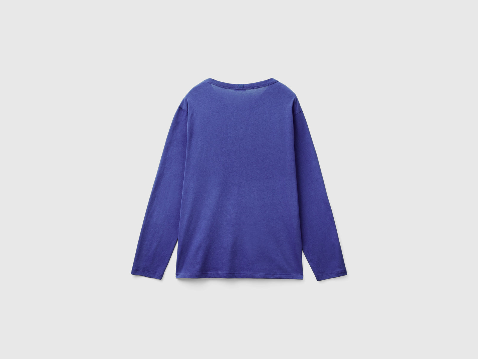 Maglia manica lunga 100% cotone da uomo blu 2 | Benetton Outlet