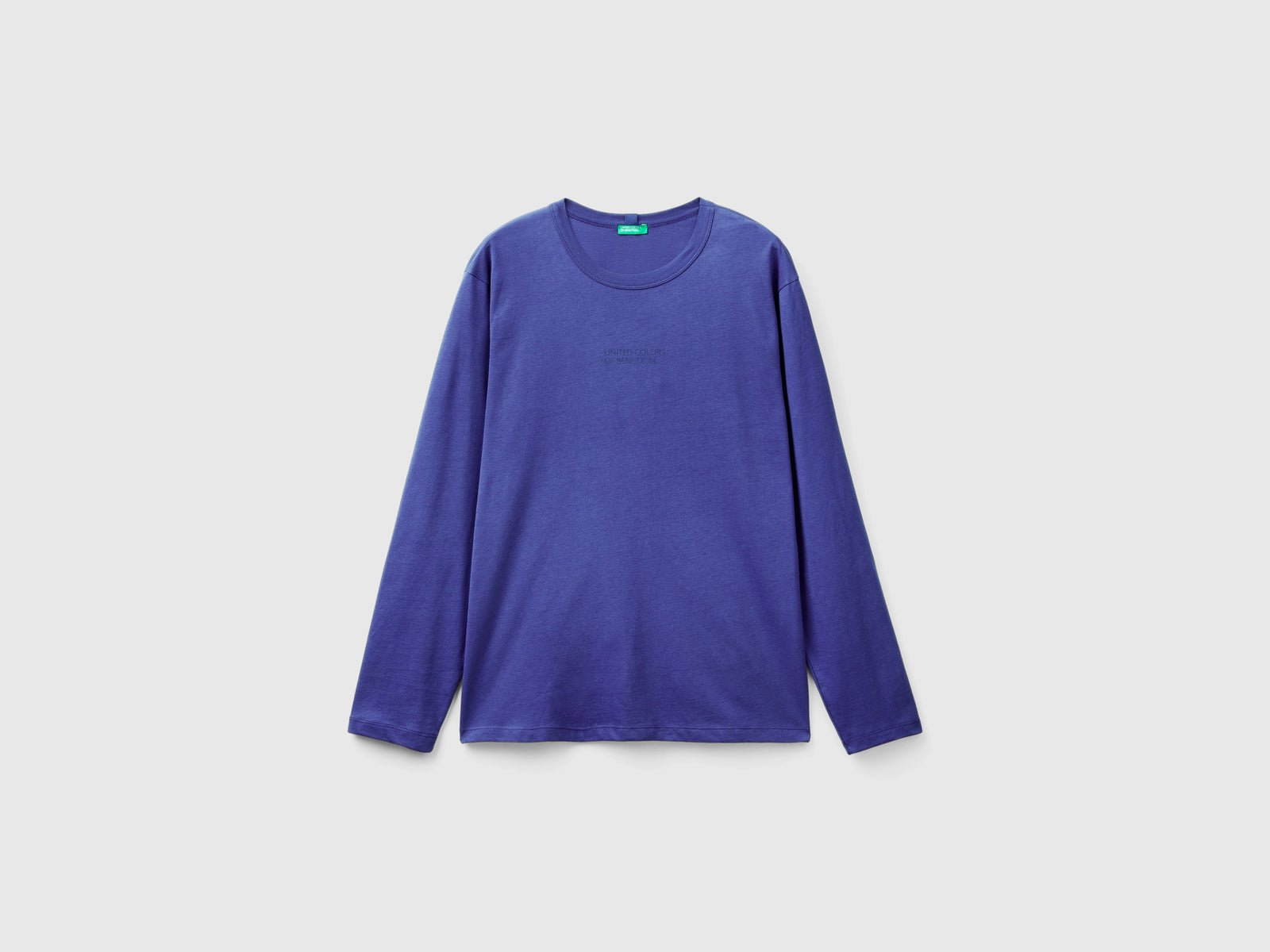 Maglia manica lunga 100% cotone da uomo blu | Benetton Outlet