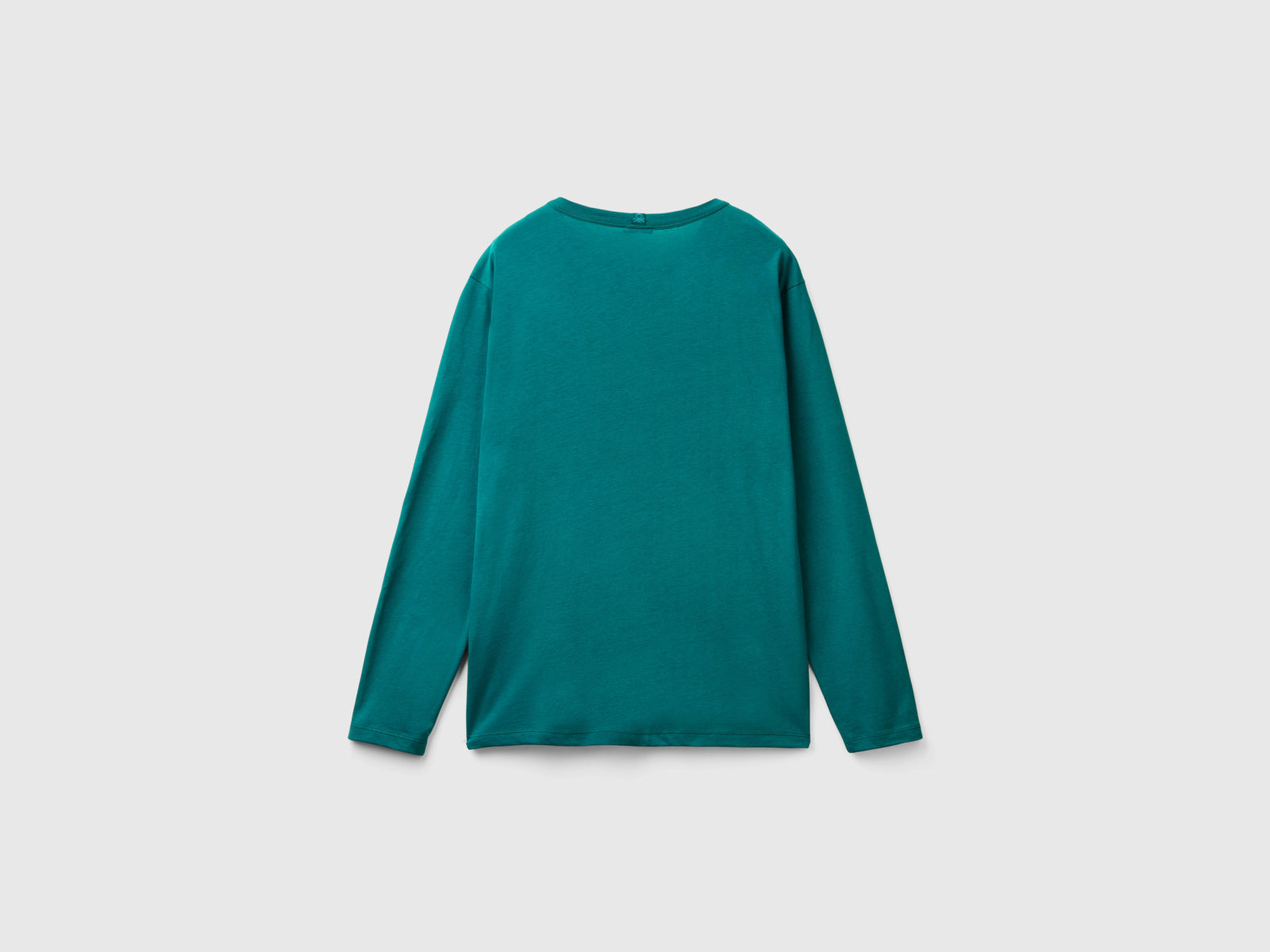 Camisa de manga larga 100% algodón da uomo verde ottanio 2 | Benetton Outlet