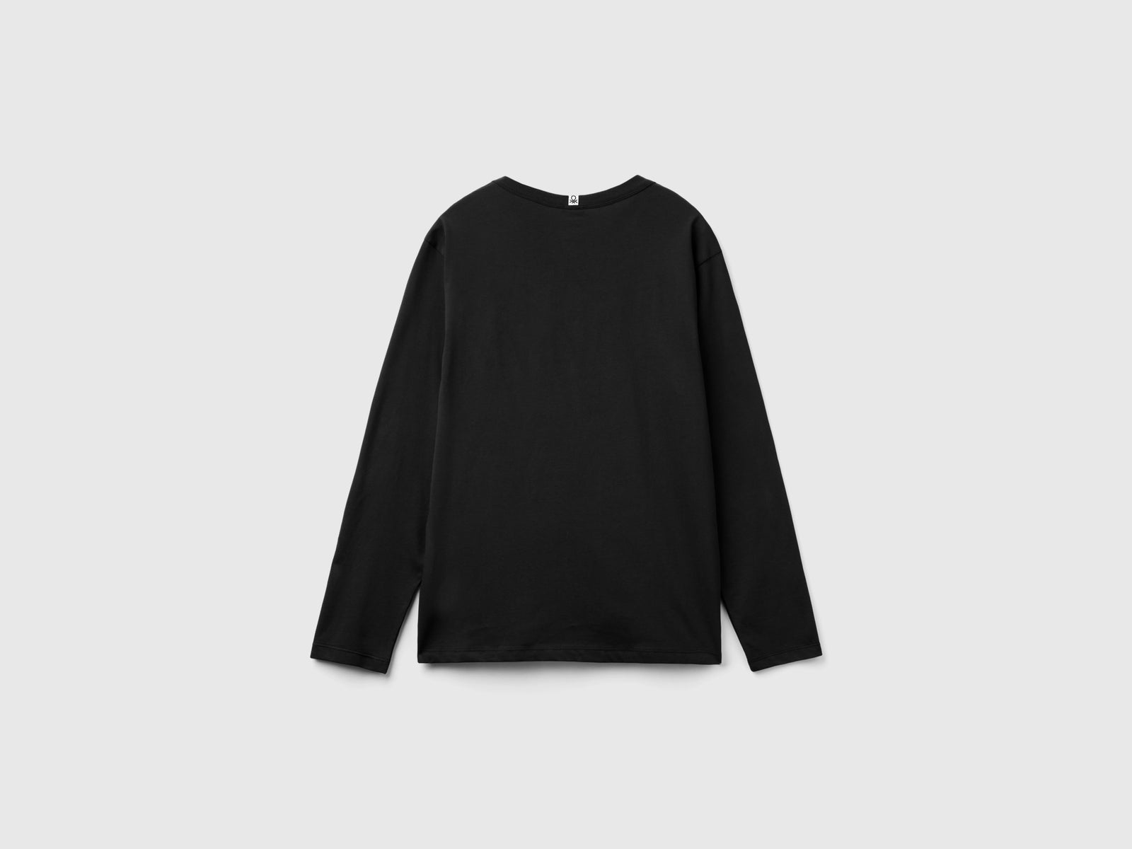 Camisa de manga larga 100% algodón da uomo nero 2 | Benetton Outlet