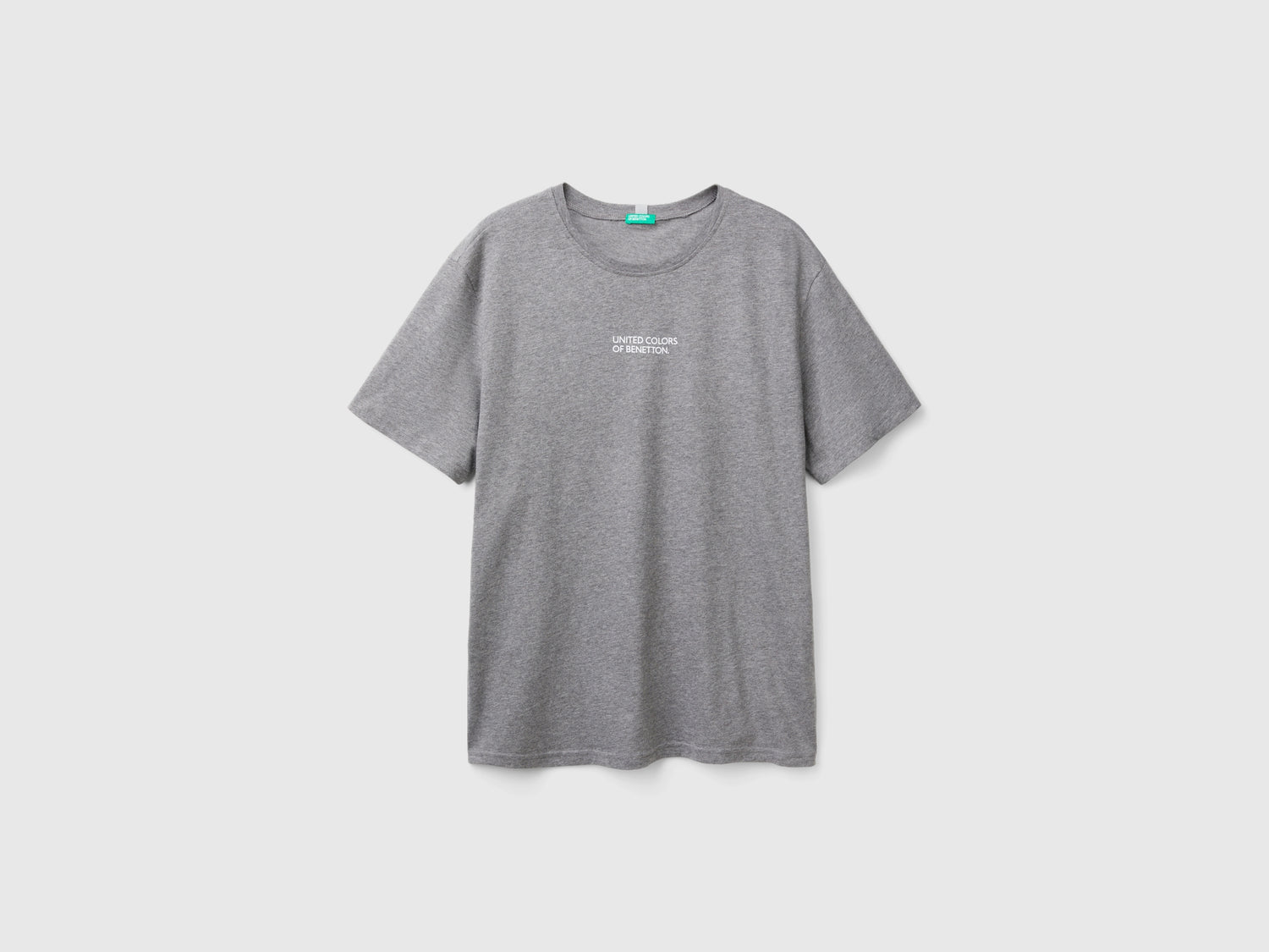 T-shirt con stampa logo da uomo grigio scuro | Benetton Outlet