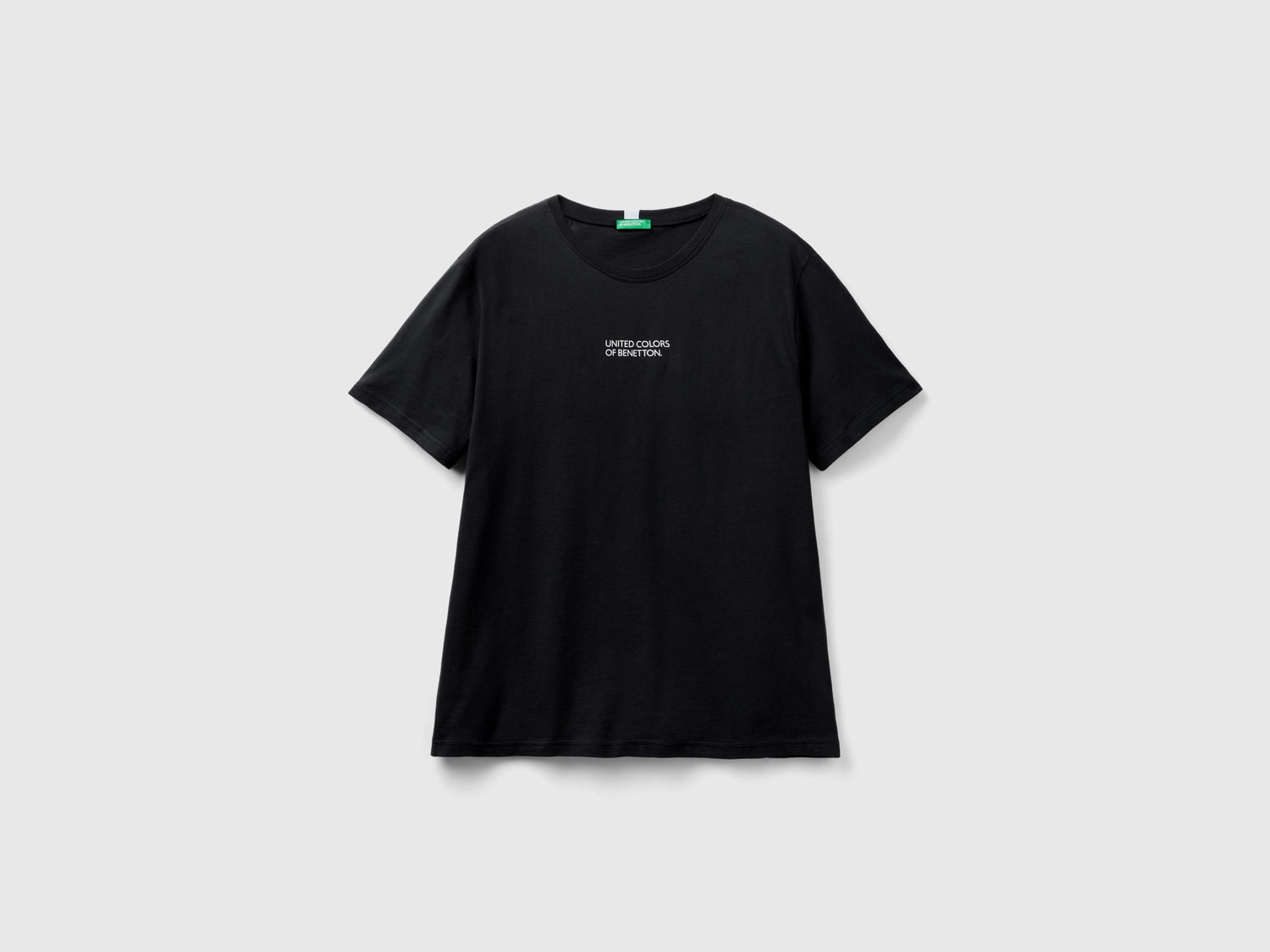 T-shirt con stampa logo da uomo nero | Benetton Outlet