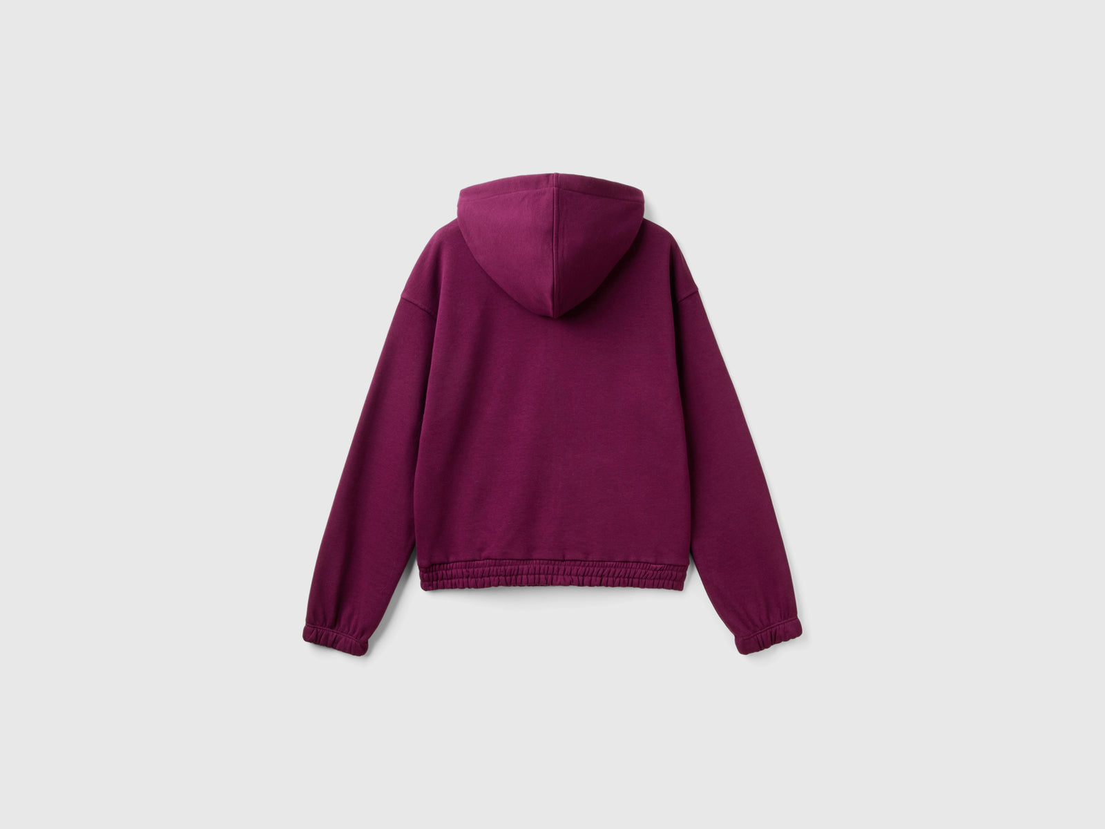 Felpa con cappuccio in misto cotone da donna malva scuro 2 | Benetton Outlet
