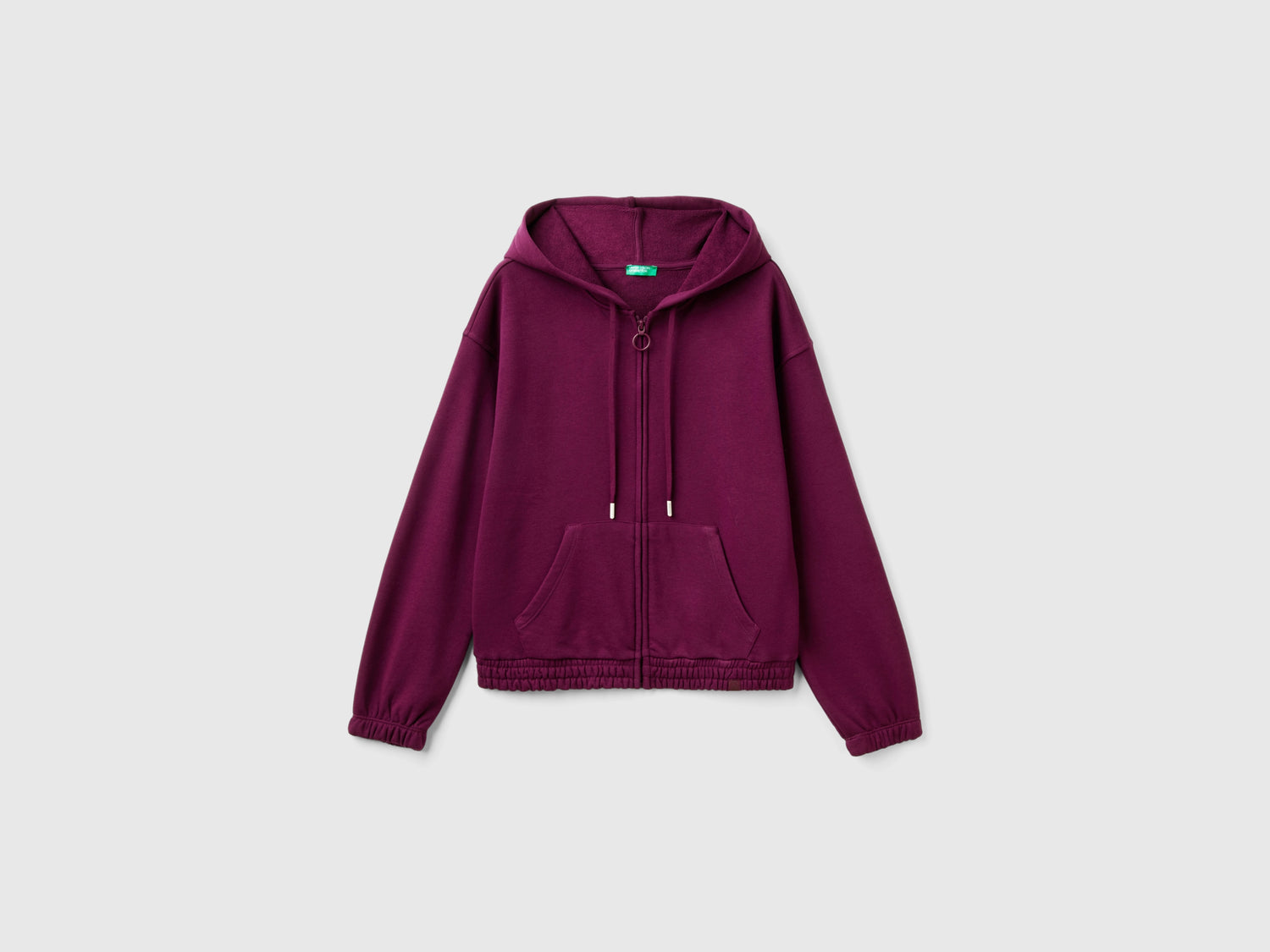 Felpa con cappuccio in misto cotone da donna malva scuro | Benetton Outlet