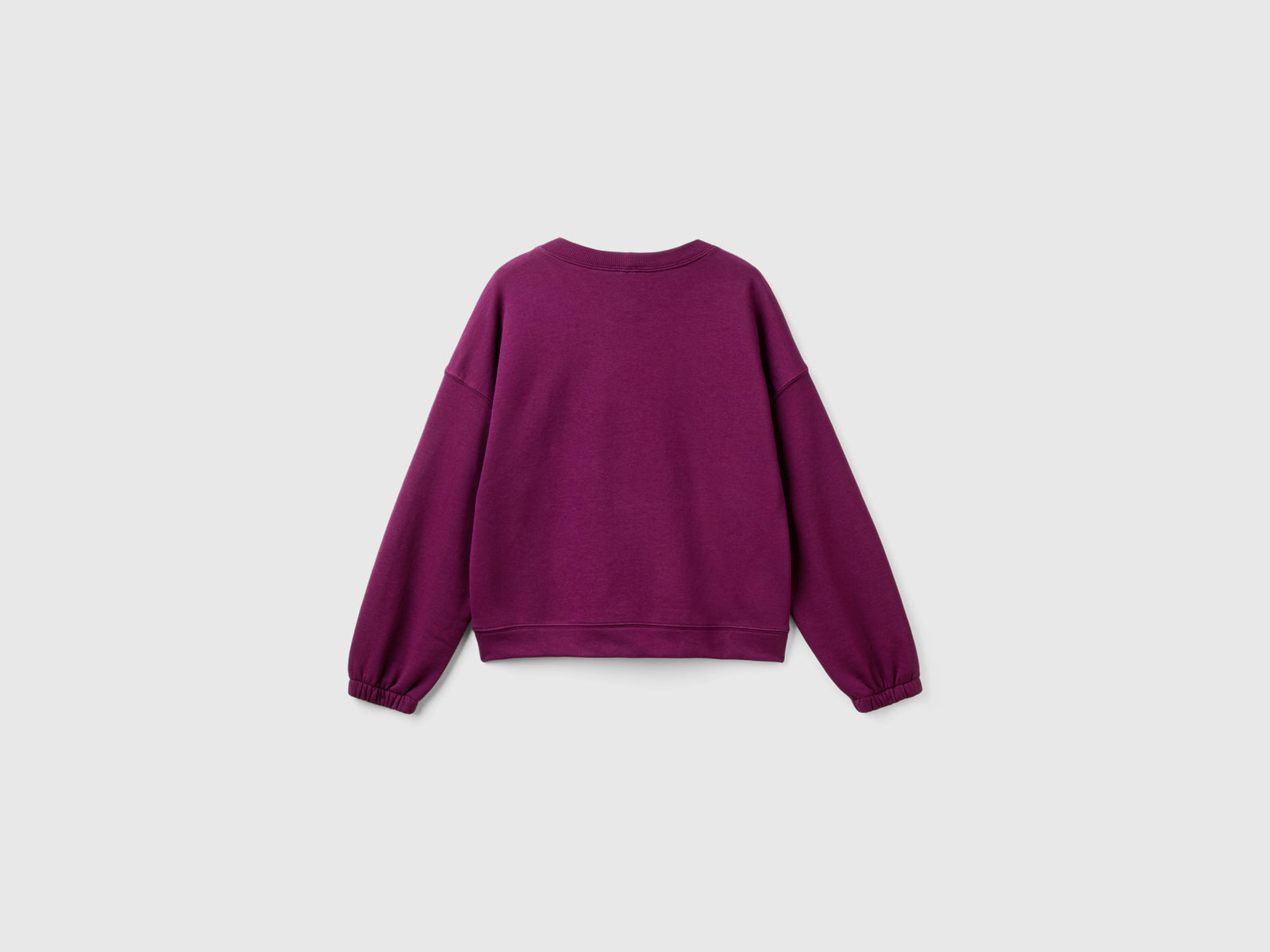 Felpa girocollo in misto cotone da donna malva scuro 2 | Benetton Outlet
