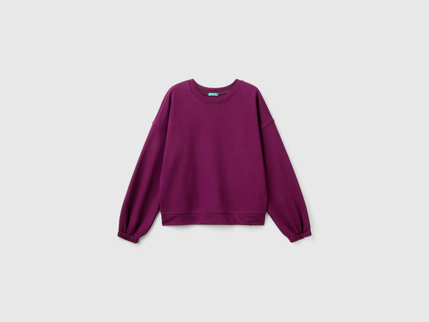 Felpa girocollo in misto cotone da donna malva scuro | Benetton Outlet
