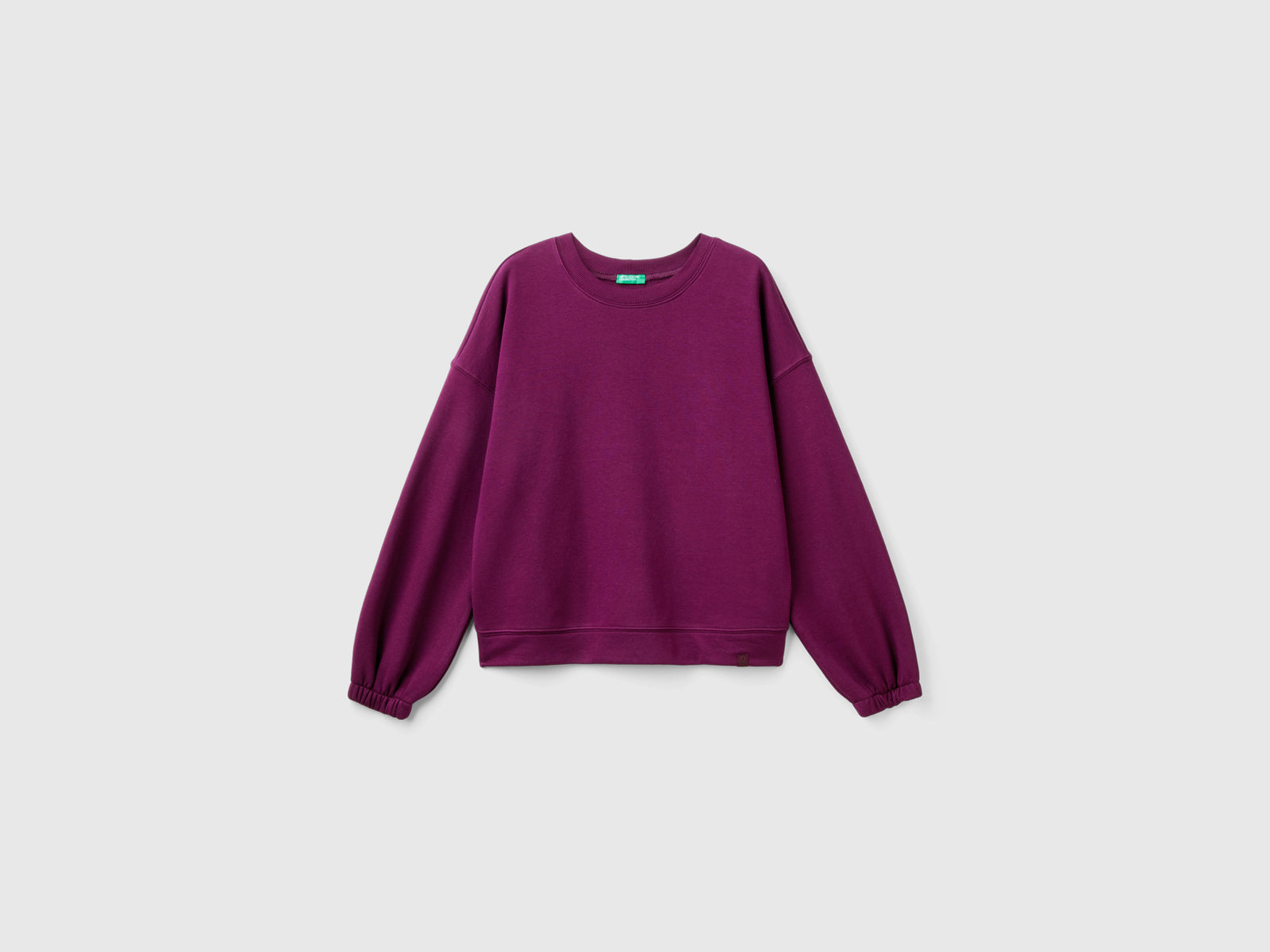 Felpa girocollo in misto cotone da donna malva scuro | Benetton Outlet
