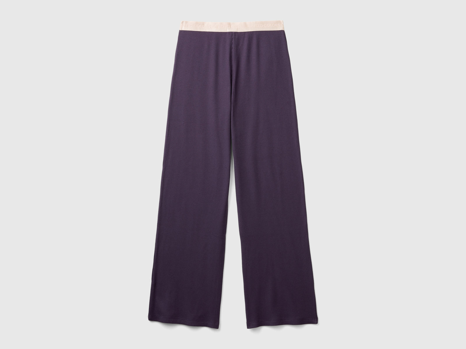 Pantaloni in misto cotone stretch da donna malva scuro 2 | Benetton Outlet