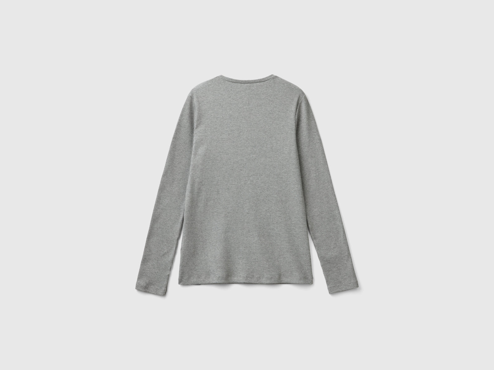 Maglietta in misto cotone stretch da donna grigio scuro 2 | Benetton Outlet