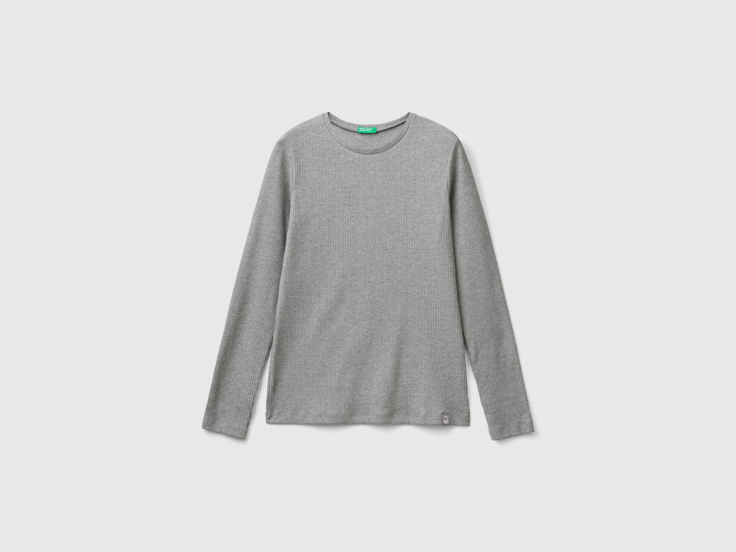 Maglietta in misto cotone stretch da donna grigio scuro | Benetton Outlet