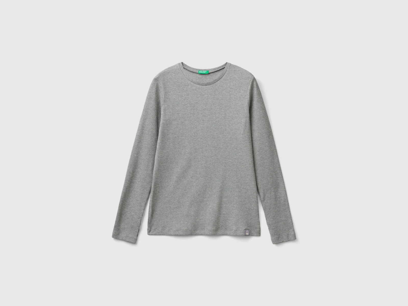 Maglietta in misto cotone stretch da donna grigio scuro | Benetton Outlet