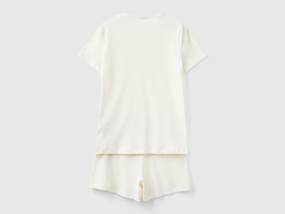 Pigiama corto in misto cotone stretch