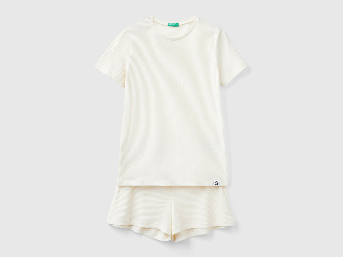 Pigiama corto in misto cotone stretch
