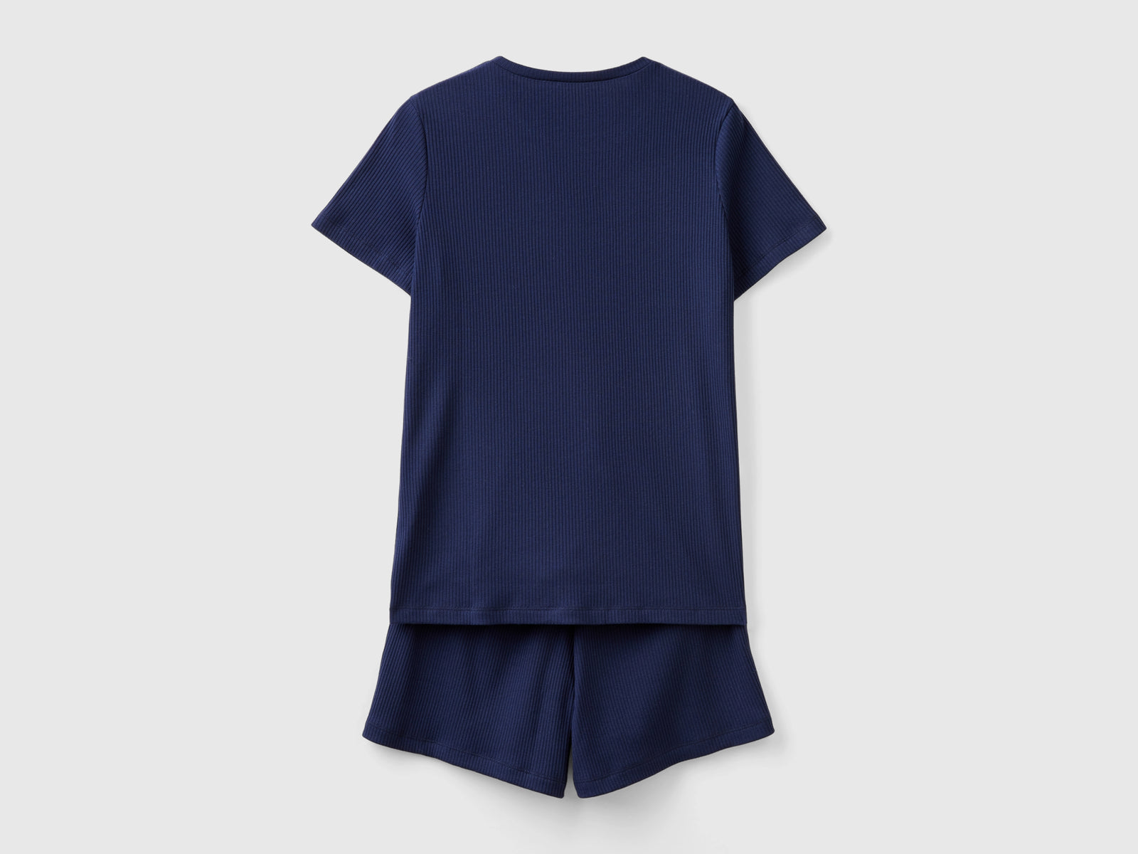 Pigiama corto in misto cotone stretch da donna blu scuro 2 | Benetton Outlet