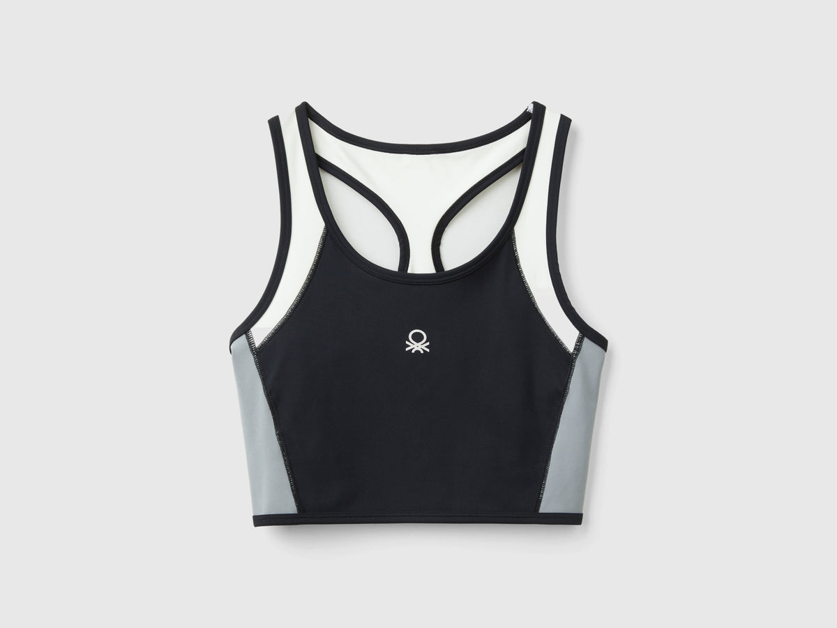 Top bra sportivo con tessuto riciclato