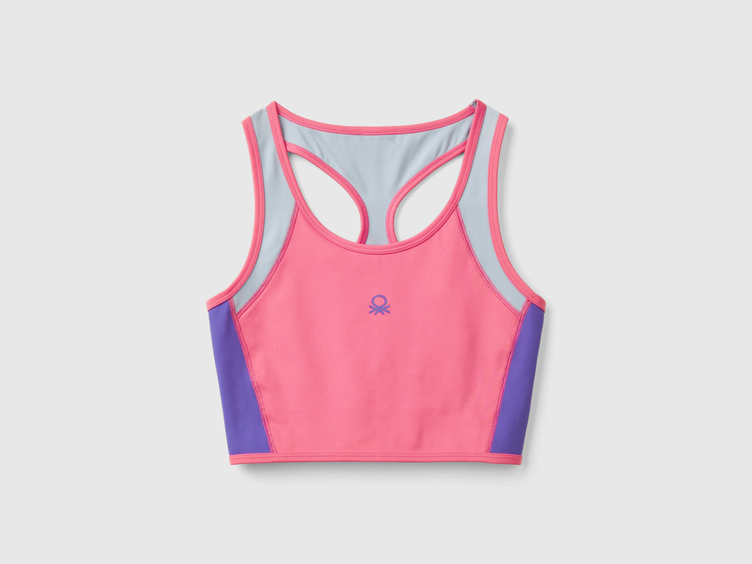 Top bra sportivo con tessuto riciclato da donna fucsia | Benetton Outlet