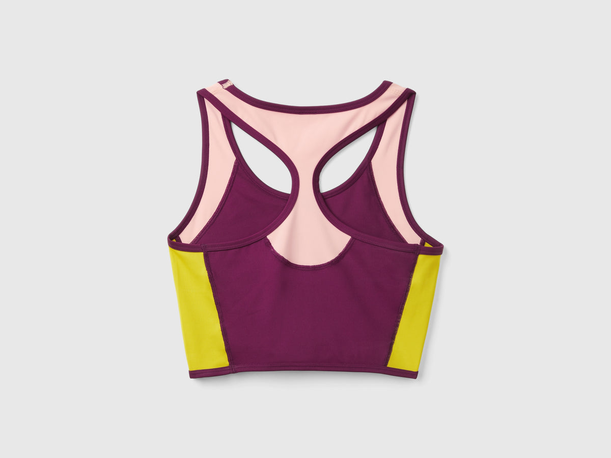 Top bra sportivo con tessuto riciclato