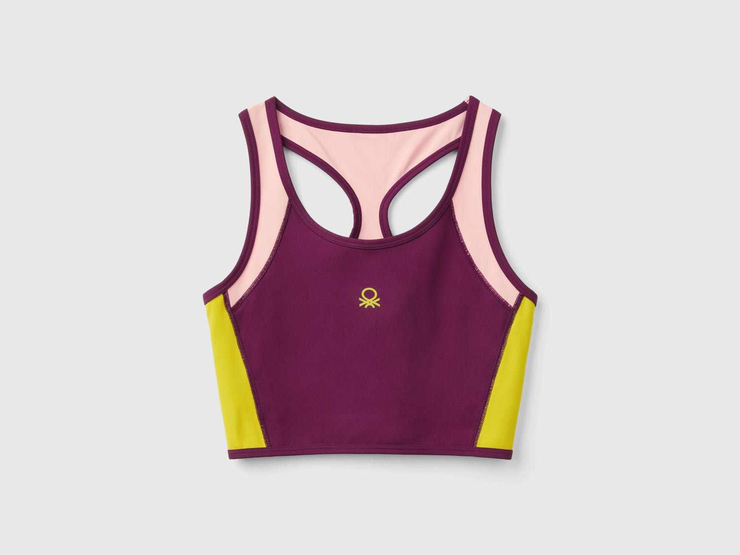 Top bra sportivo con tessuto riciclato da donna malva scuro | Benetton Outlet