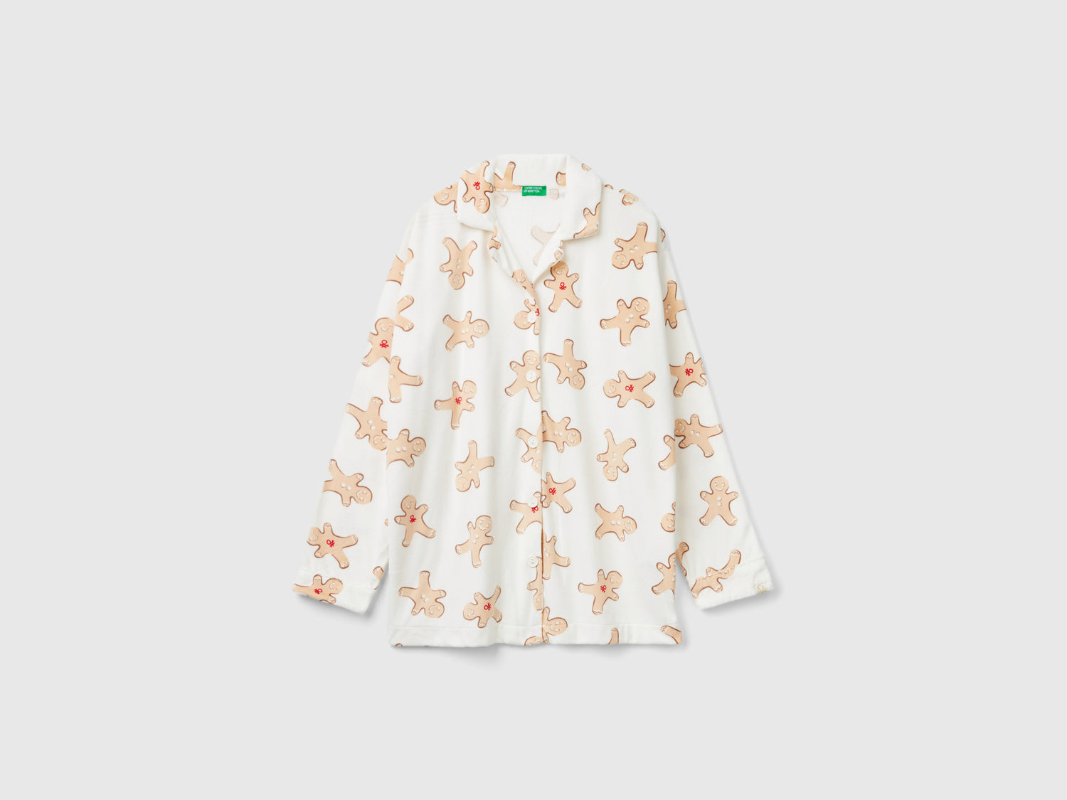 Chaqueta de pijama con estampado de galletas da donna bianco panna | Benetton Outlet