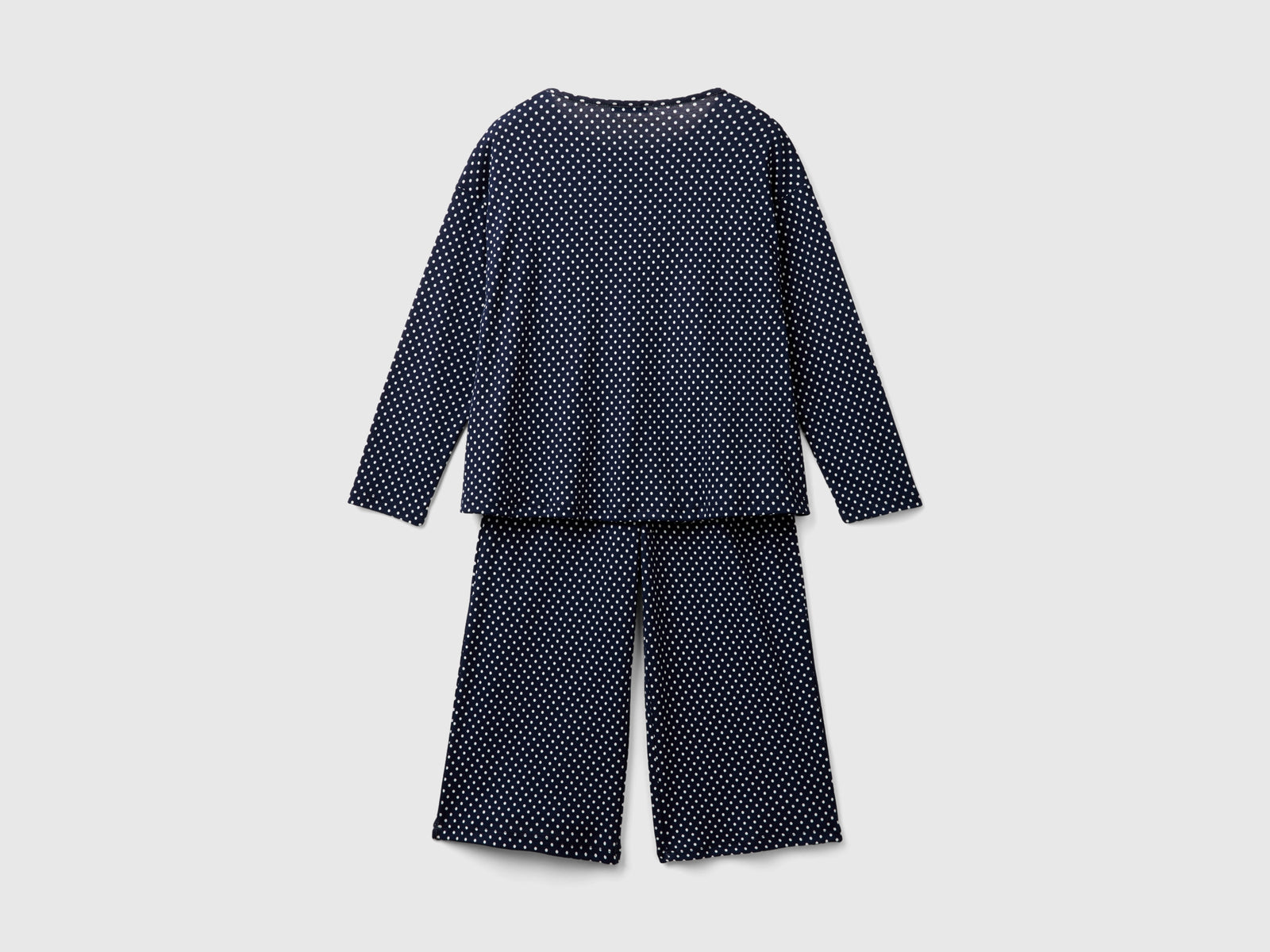 Pigiama ampio a pois in cotone bio da bambina blu scuro 2 | Benetton Outlet