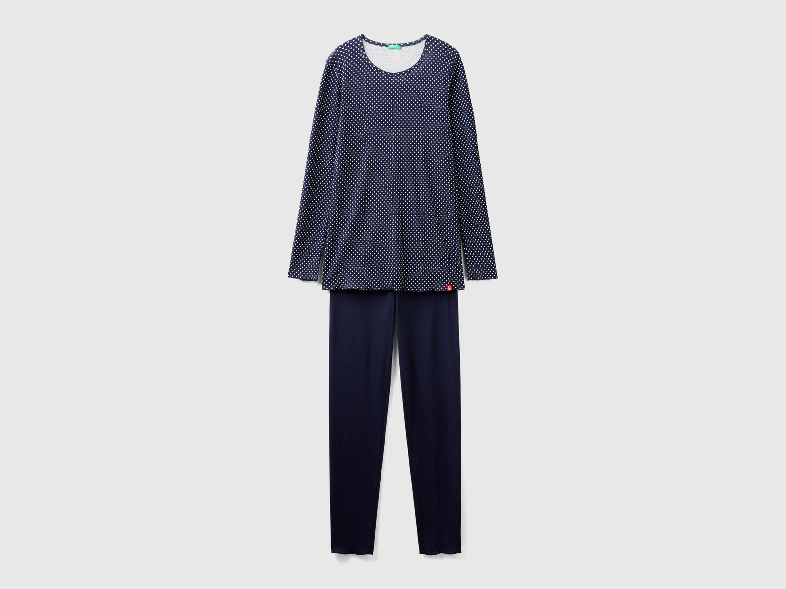 Pigiama in puro cotone da donna blu scuro | Benetton Outlet