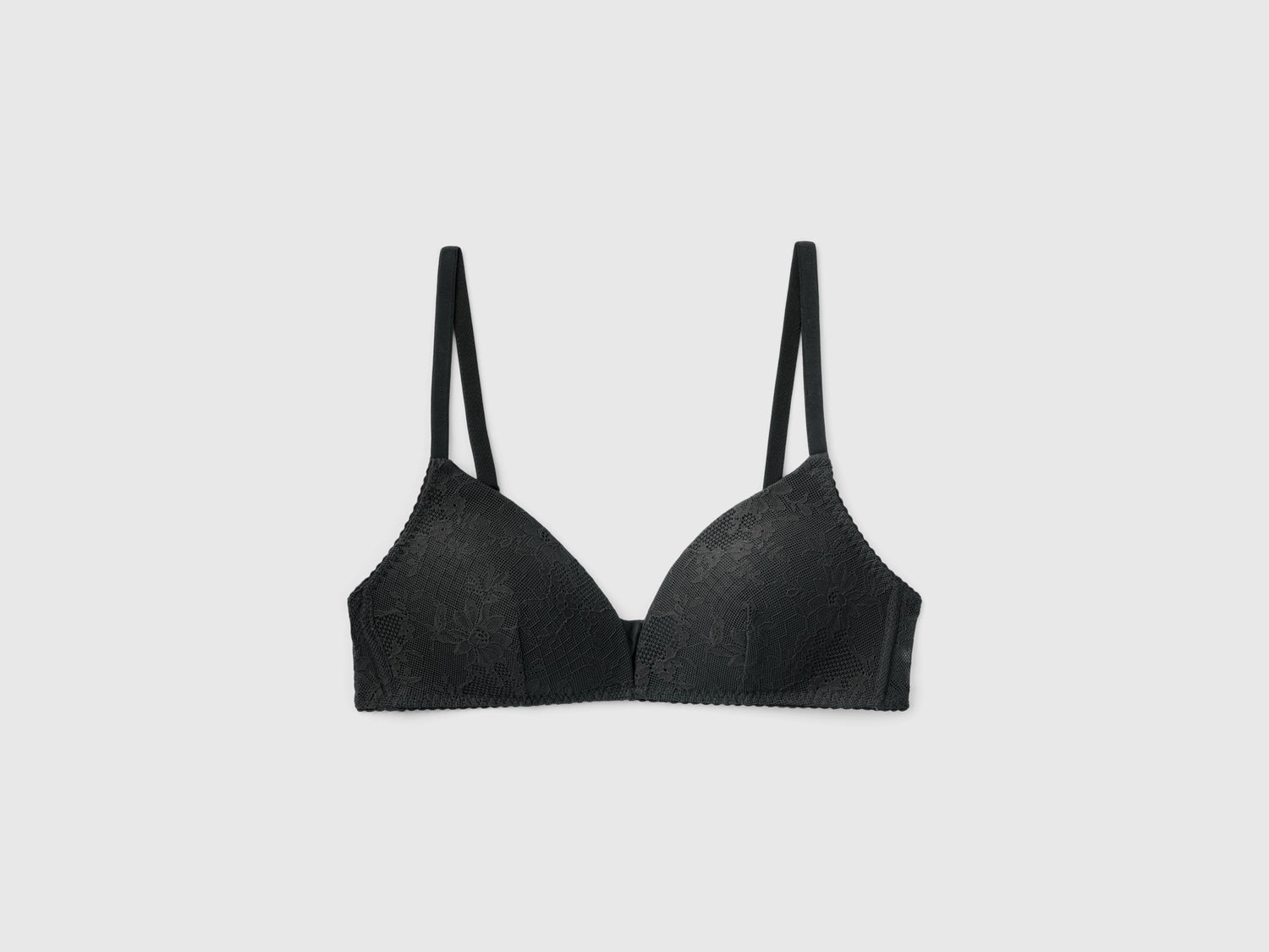 Reggiseno push up in pizzo stretch da donna nero | Benetton Outlet