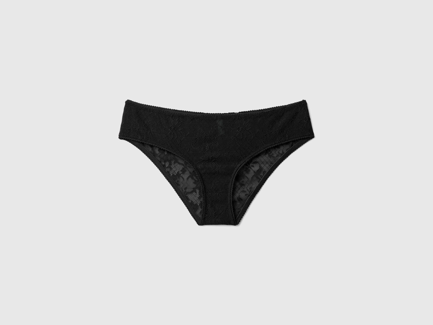 Braguitas de encaje elástico da donna nero | Benetton Outlet