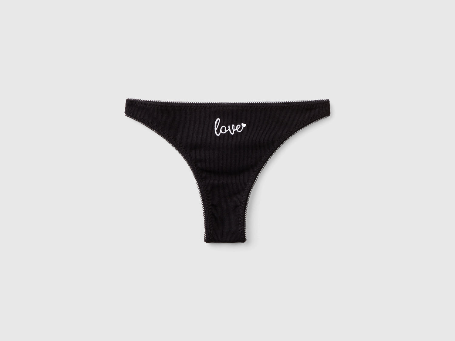 Braguitas navideñas con bordado de letras da donna nero | Benetton Outlet