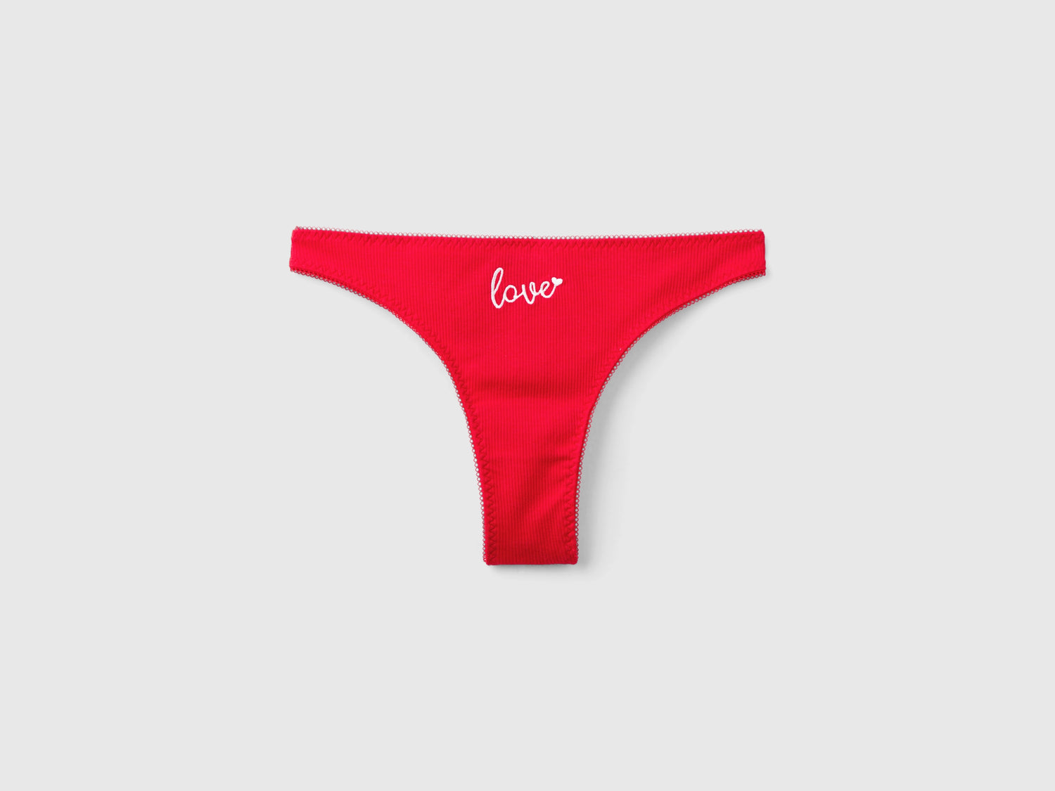 Braguitas navideñas rojas con letras bordadas da donna rosso | Benetton Outlet
