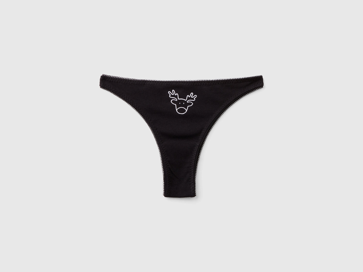 Braguitas navideñas con bordado de renos da donna nero | Benetton Outlet