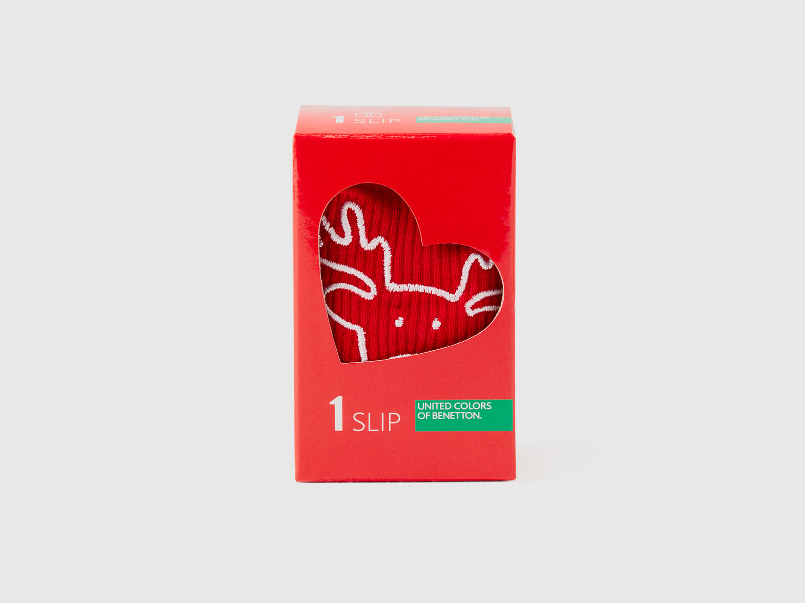 Braguitas navideñas rojas con bordado de renos da donna rosso 3 | Benetton Outlet