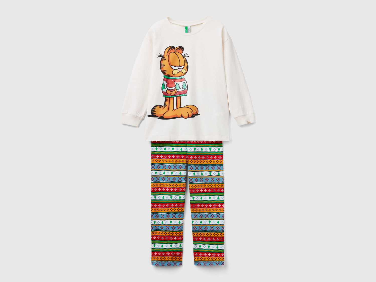 Pigiama lungo Garfield ©2024 by Paws, Inc. da bambina bianco panna | Benetton Outlet
