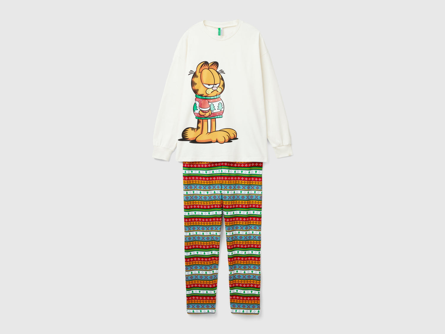 Pigiama lungo Garfield ©2024 by Paws, Inc. da donna bianco panna | Benetton Outlet