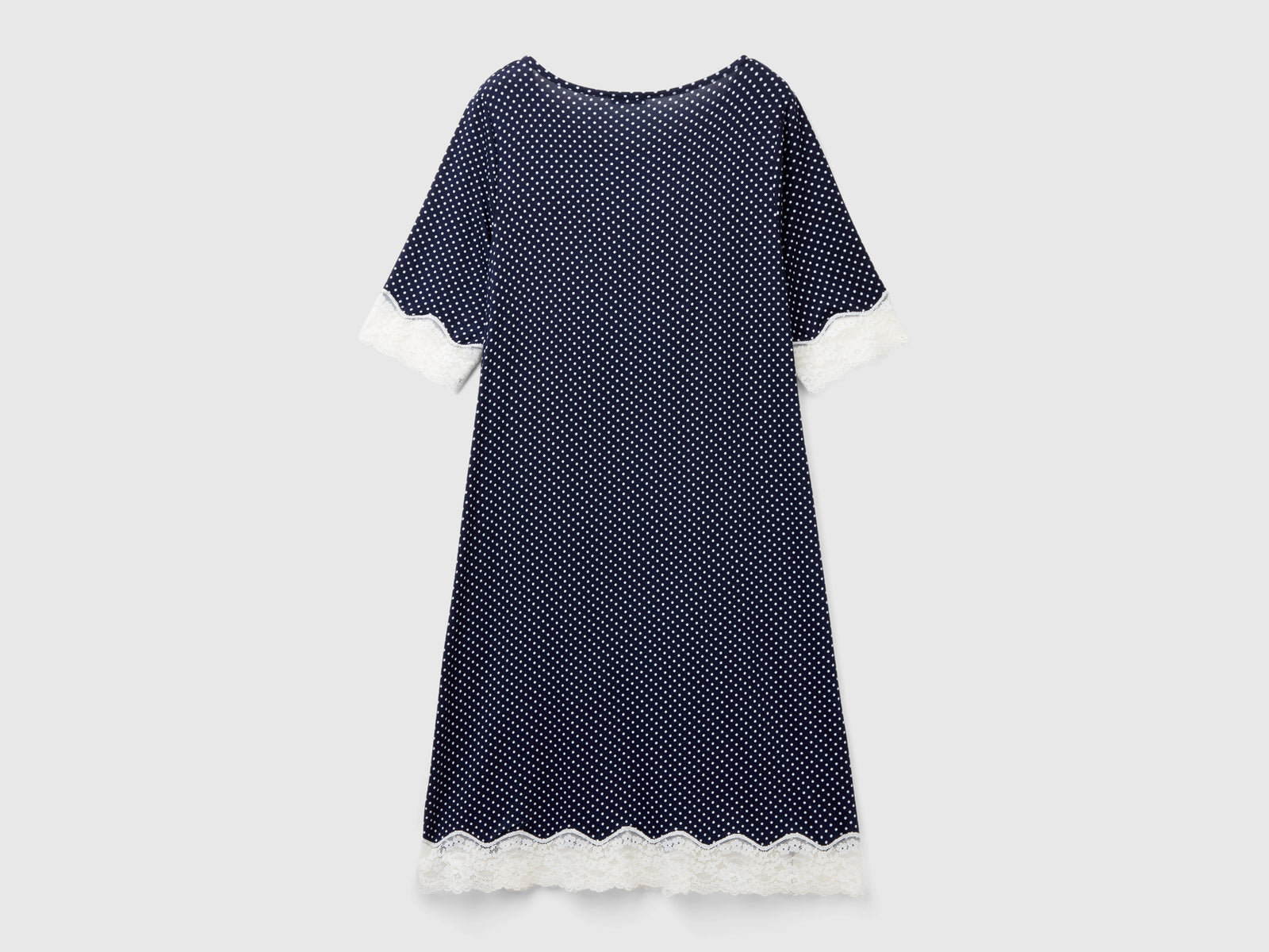 Camicia da notte a pois da donna blu 2 | Benetton Outlet