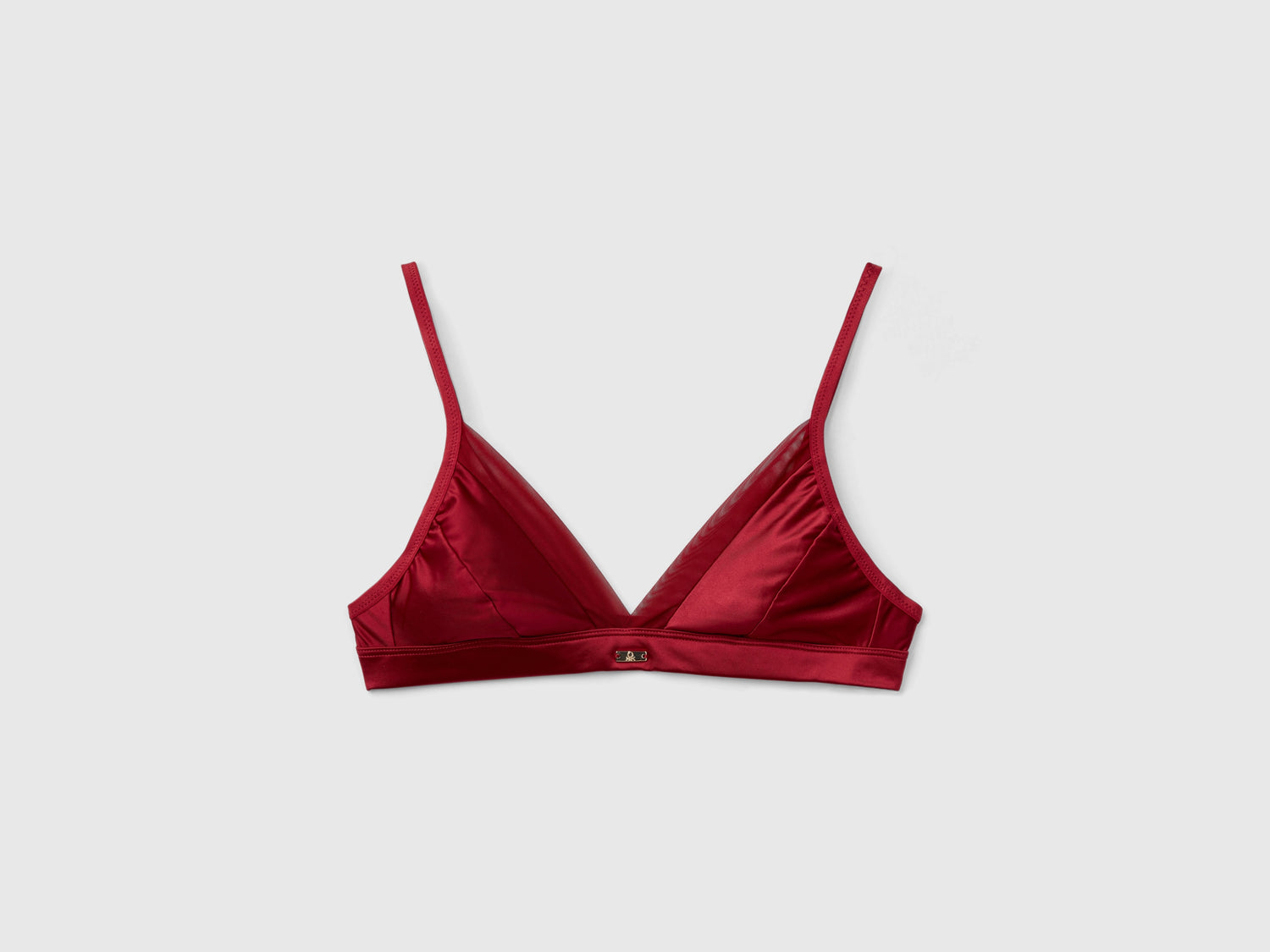 Reggiseno a triangolo in tessuto lucido da donna bordeaux | Benetton Outlet