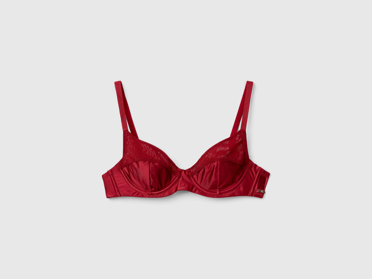 Reggiseno a balconcino in tessuto lucido da donna bordeaux | Benetton Outlet