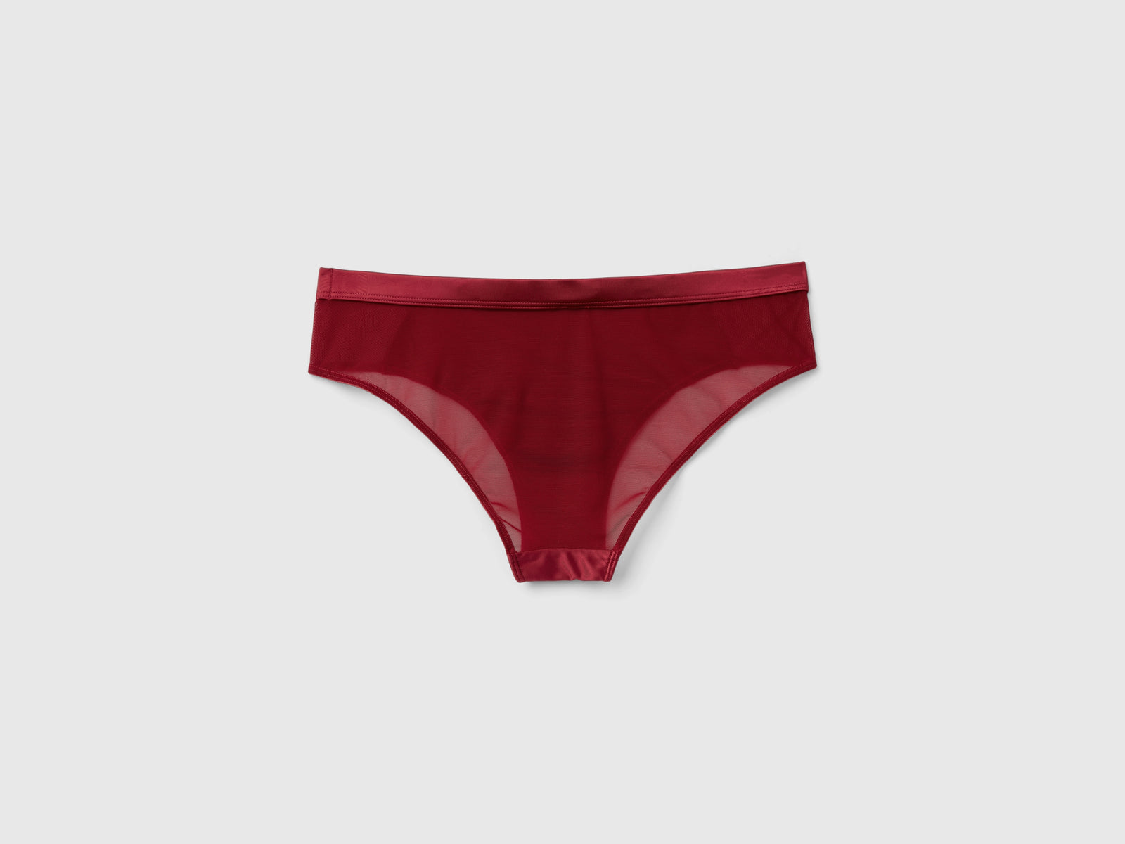 Slip fianco alto in tessuto lucido da donna bordeaux 2 | Benetton Outlet