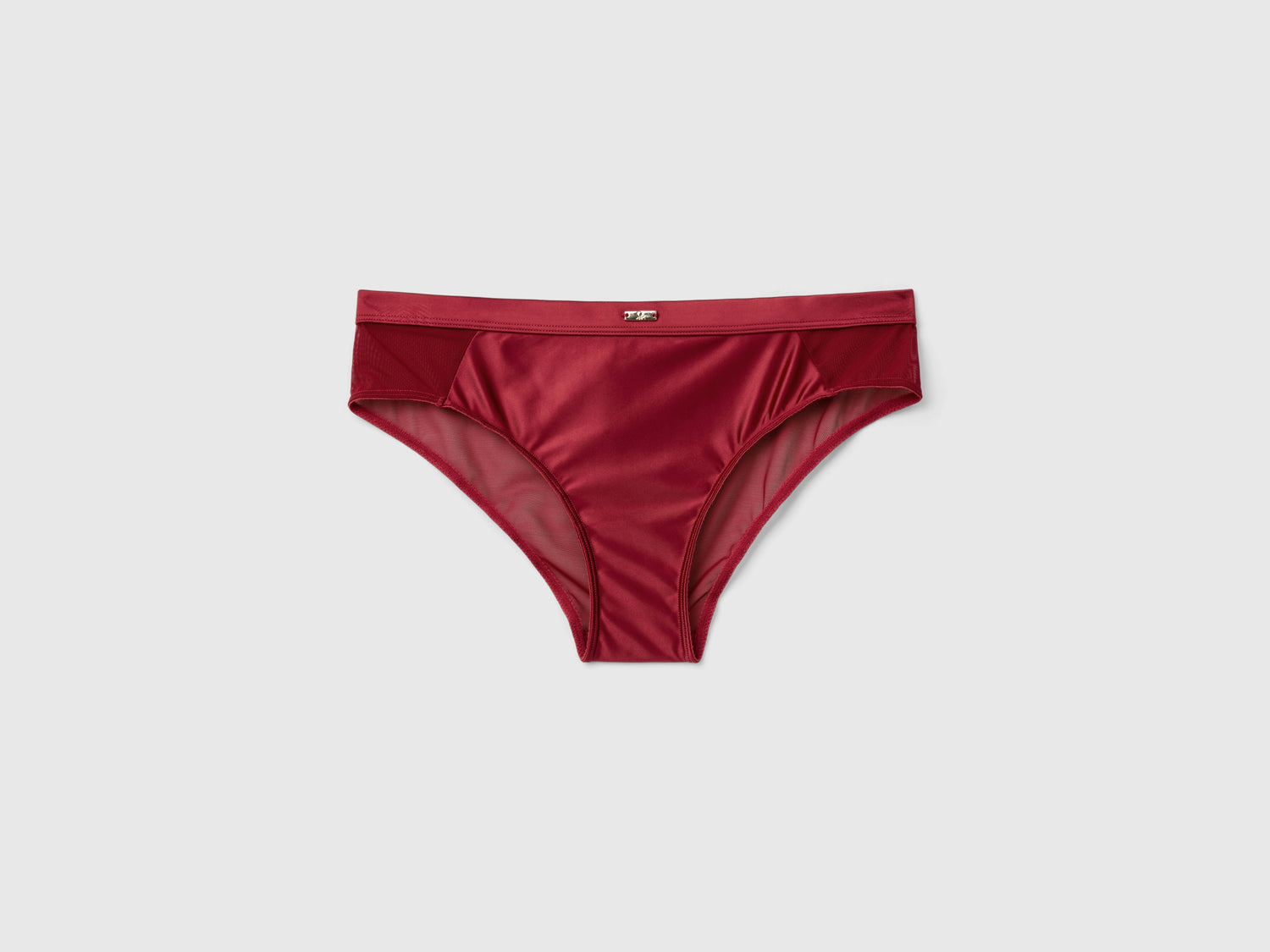 Slip fianco alto in tessuto lucido da donna bordeaux | Benetton Outlet