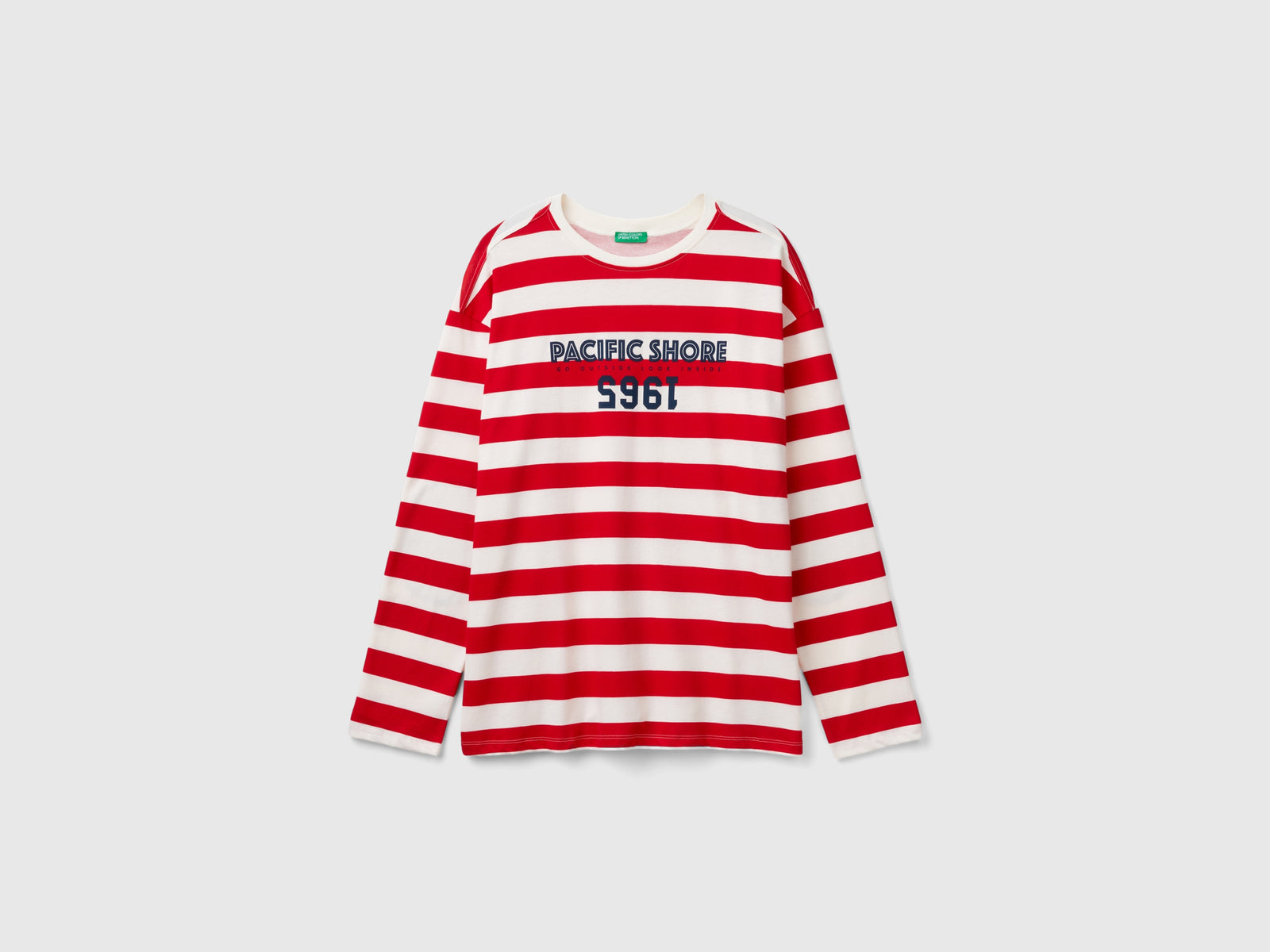 T-shirt a righe con stampa da uomo multi-color | Benetton Outlet