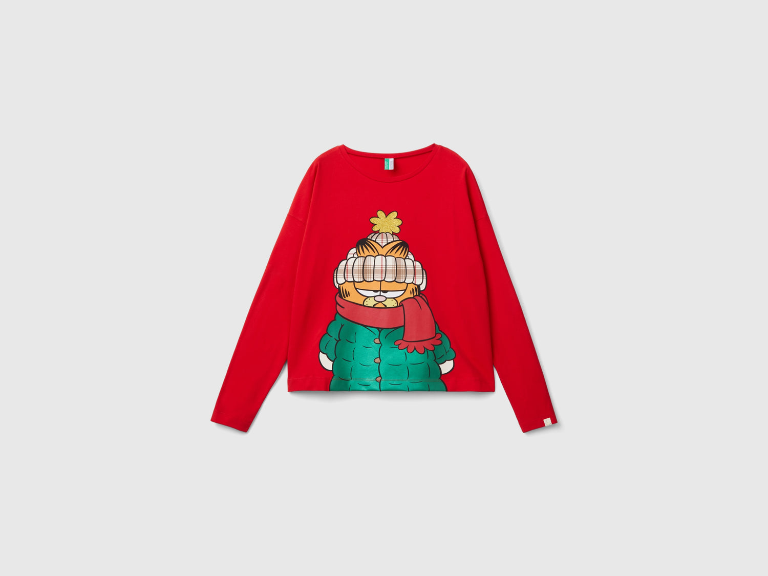 Camiseta de Garfield ©2024 de Paws, Inc. en algodón cálido da donna rosso | Benetton Outlet