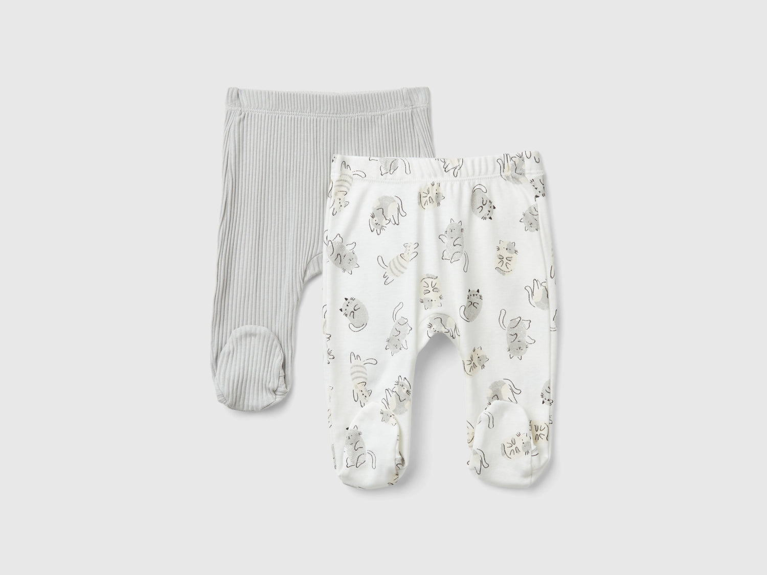 Two organic cotton trousers da neonato multi-color | Benetton Outlet
