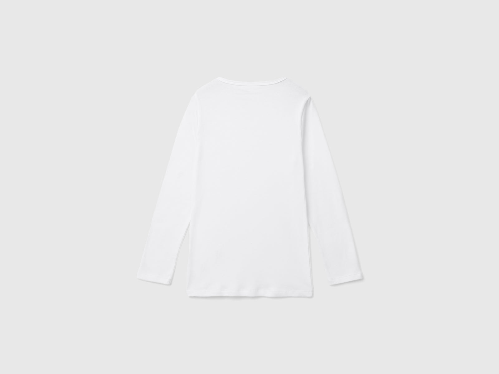 Maglietta manica lunga in caldo cotone da bambino bianco 2 | Benetton Outlet