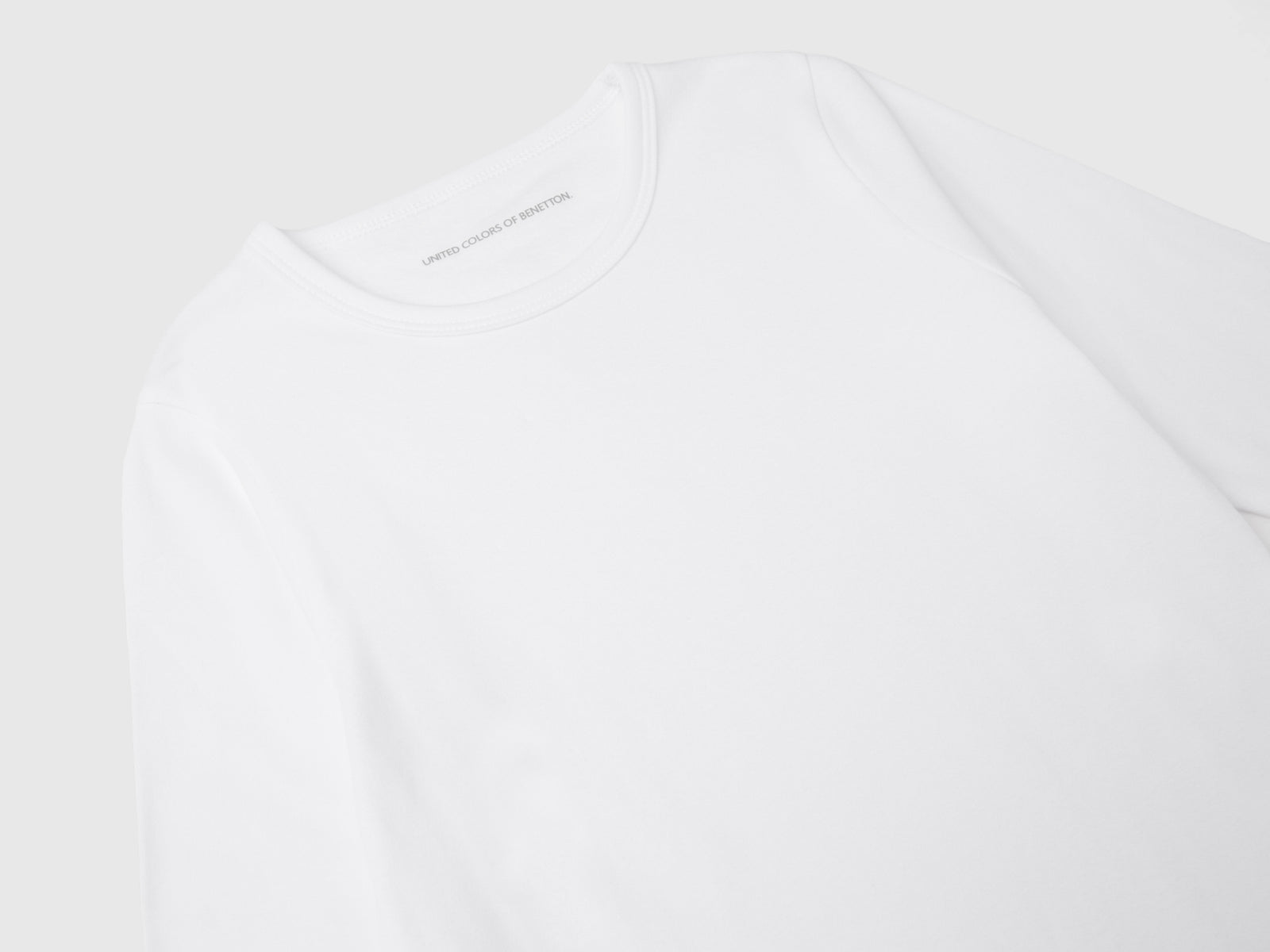 Maglietta manica lunga in caldo cotone da bambino bianco 3 | Benetton Outlet