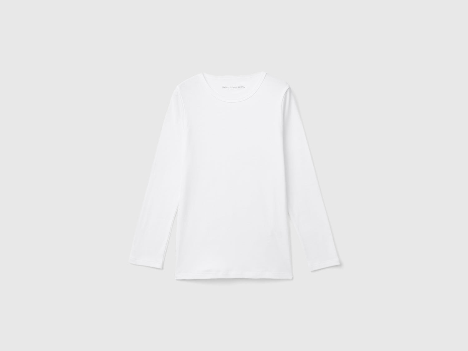 Maglietta manica lunga in caldo cotone da bambino bianco | Benetton Outlet
