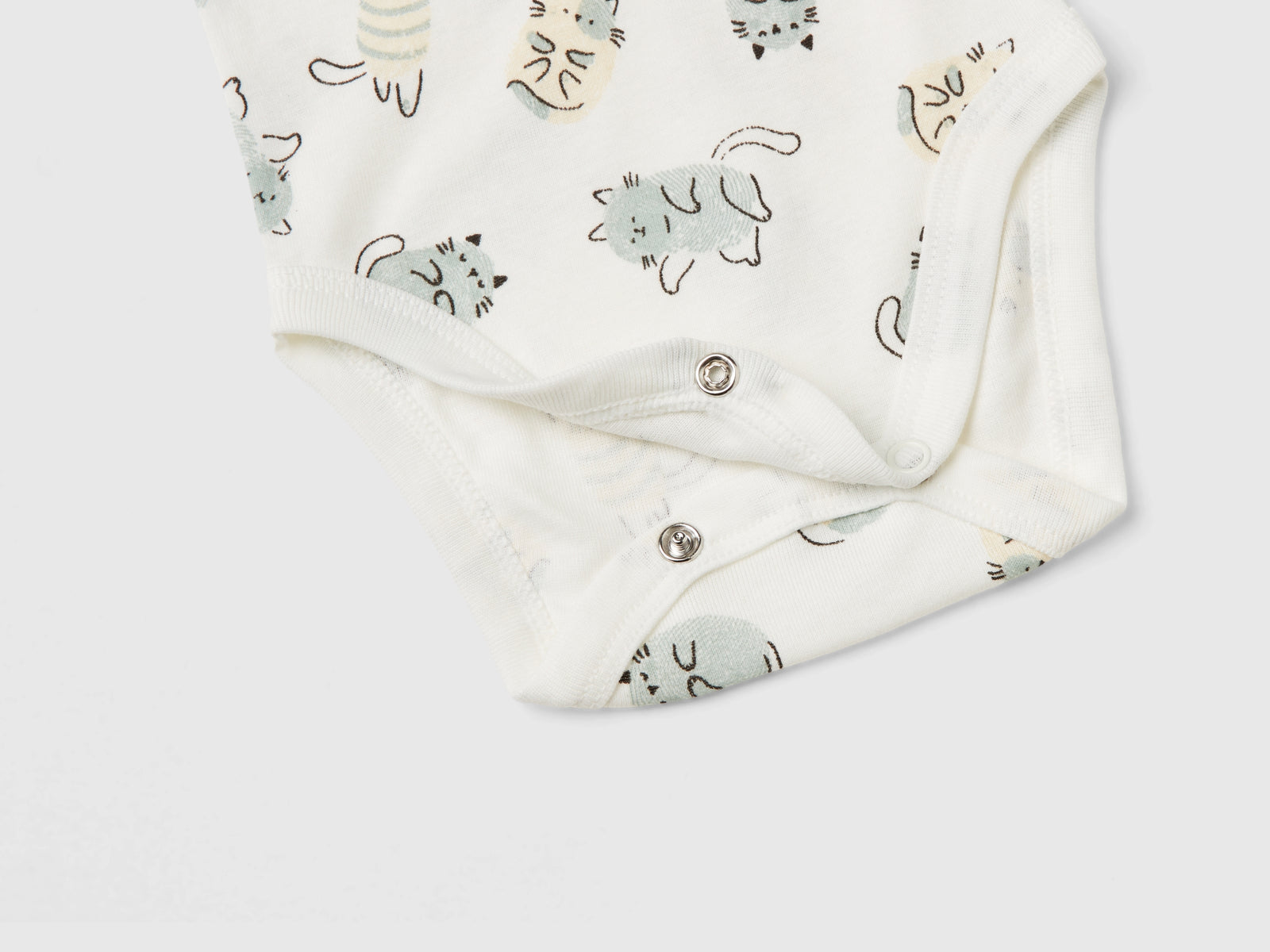 Due body manica corta in cotone bio da neonato multi-color 3 | Benetton Outlet