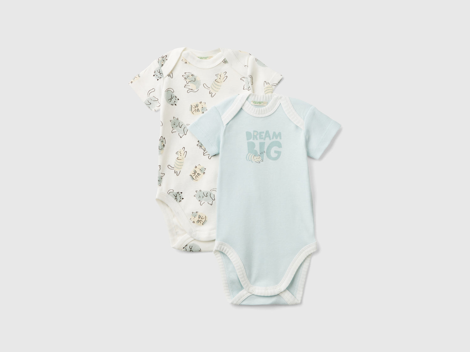 Two short-sleeved bodysuits in organic cotton da neonato multi-color | Benetton Outlet