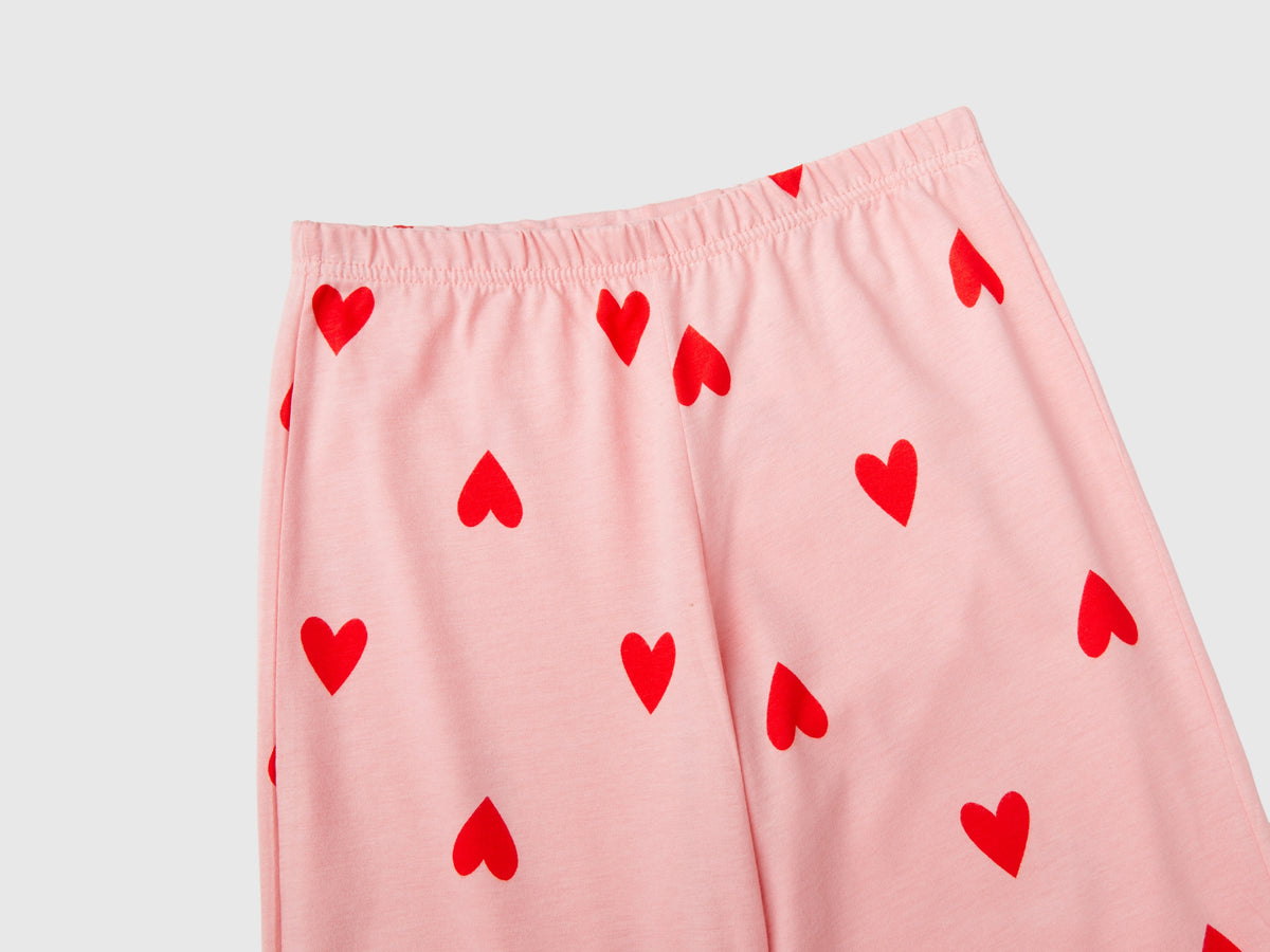 Pigiama lungo con stampa cuori