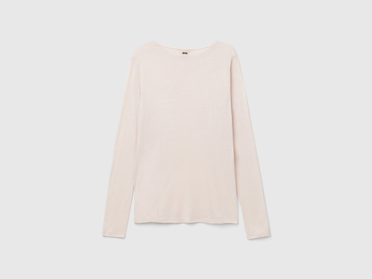 T-shirt in misto viscosa e lana