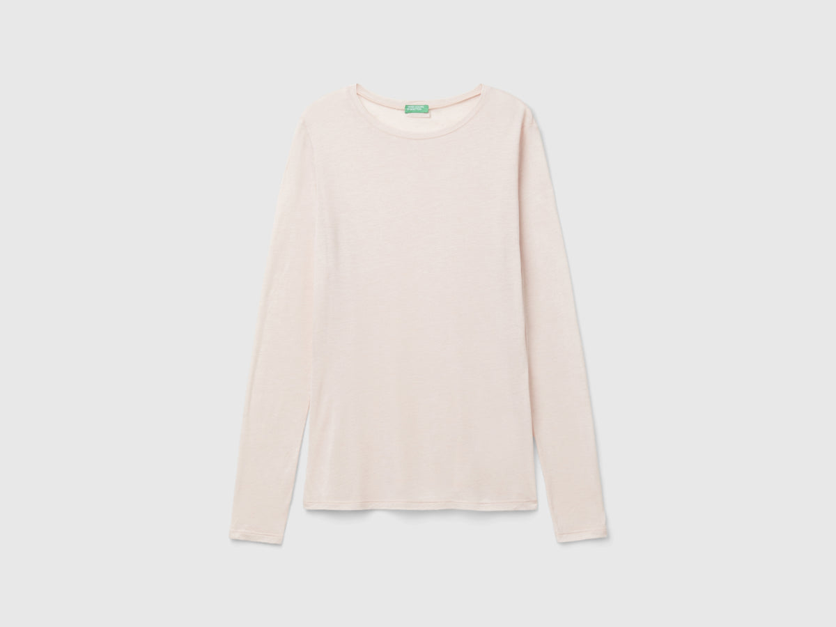 T-shirt in misto viscosa e lana
